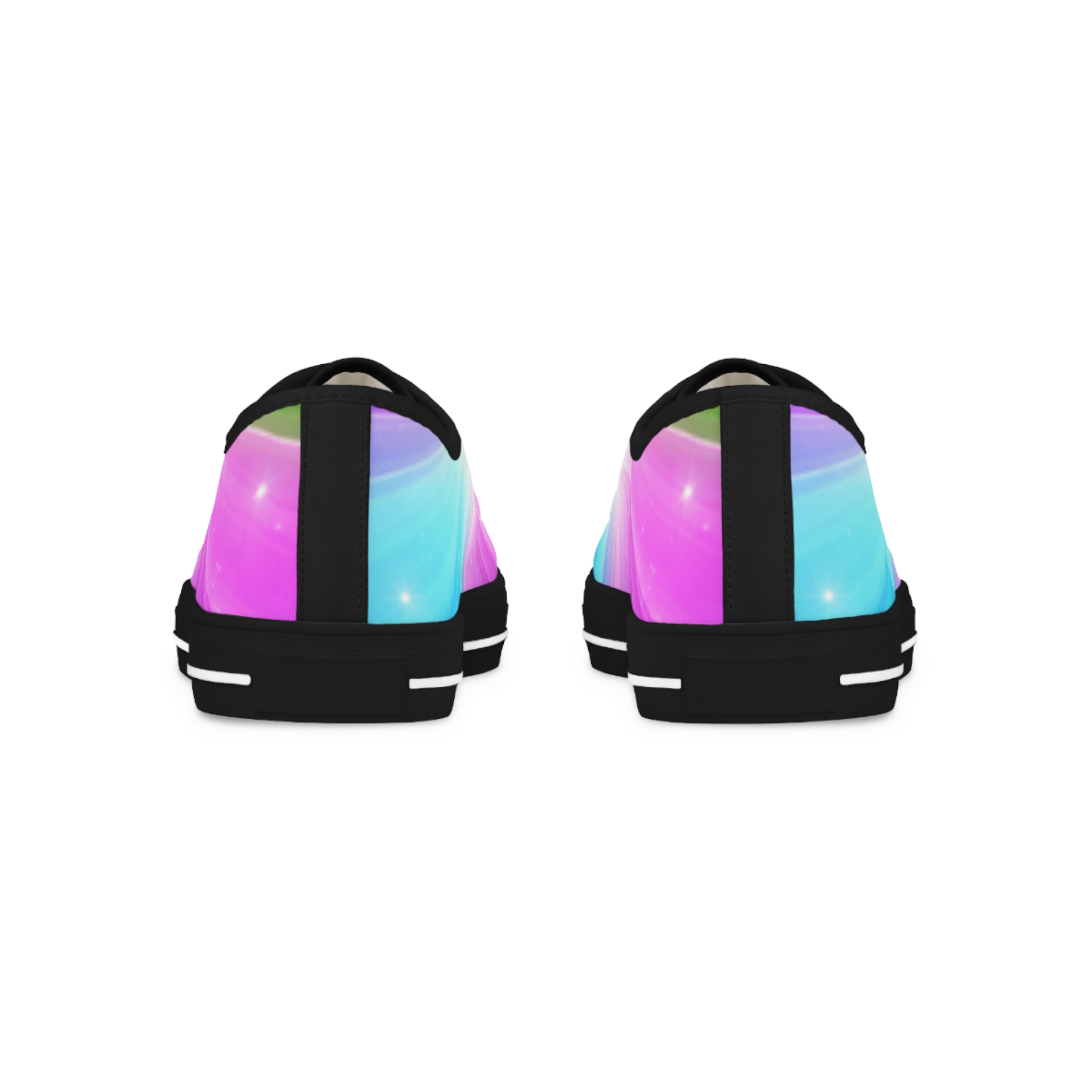 Low Top Sneakers — Pastel Rainbow Burst Canvas Shoes - Image 7