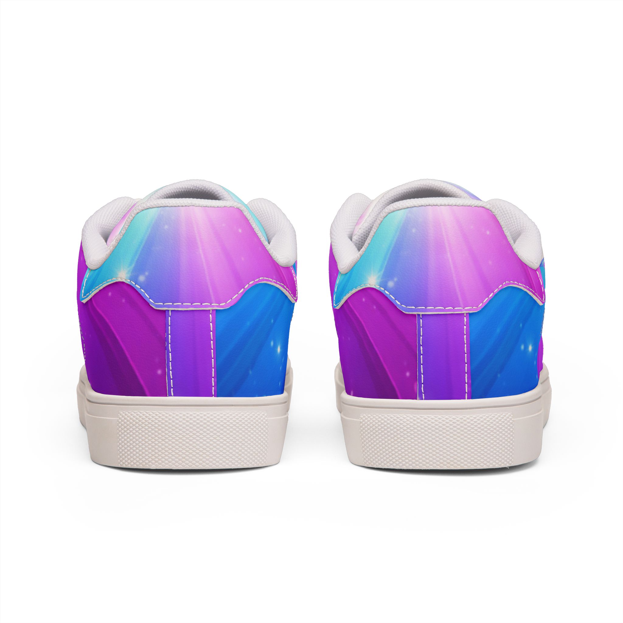 Low-Top Sneakers — Nebula Gradient Galaxy Leather Design - Image 5