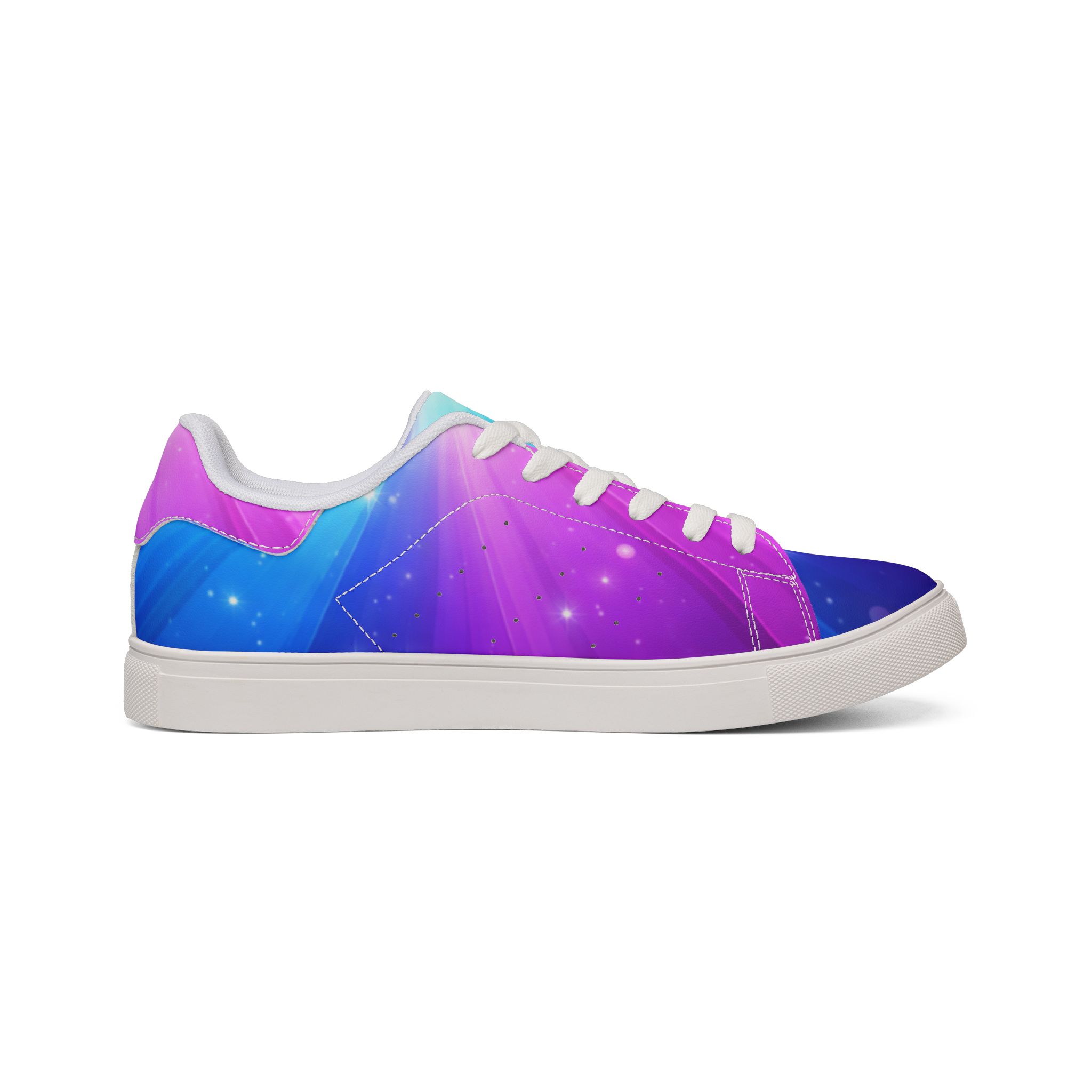 Low-Top Sneakers — Nebula Gradient Galaxy Leather Design - Image 3