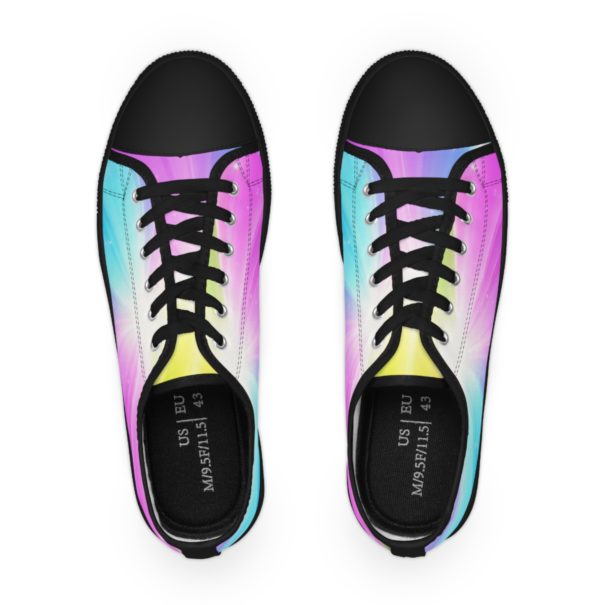 Low Top Sneakers — Pastel Rainbow Burst Canvas Shoes - Image 6