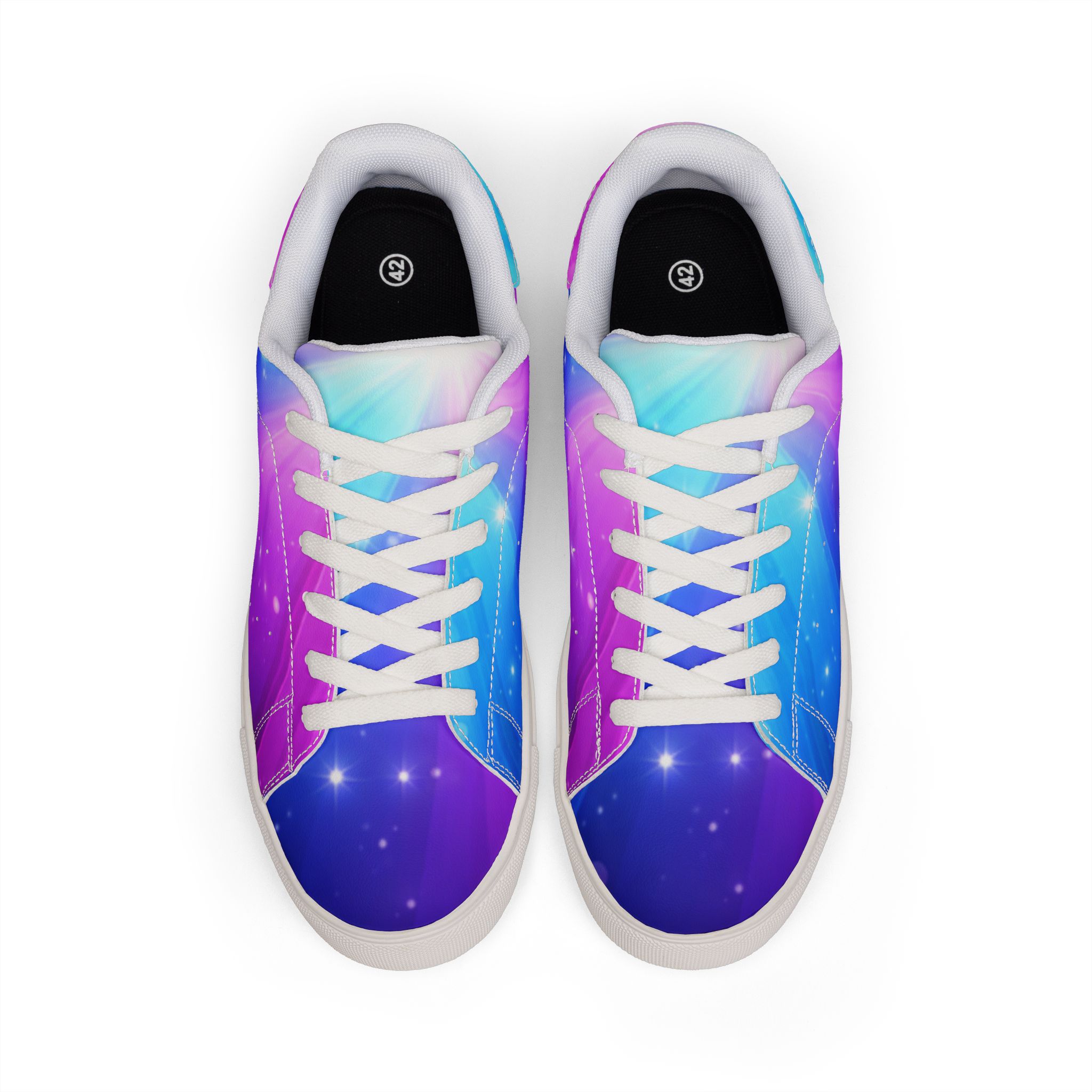 Low-Top Sneakers — Nebula Gradient Galaxy Leather Design