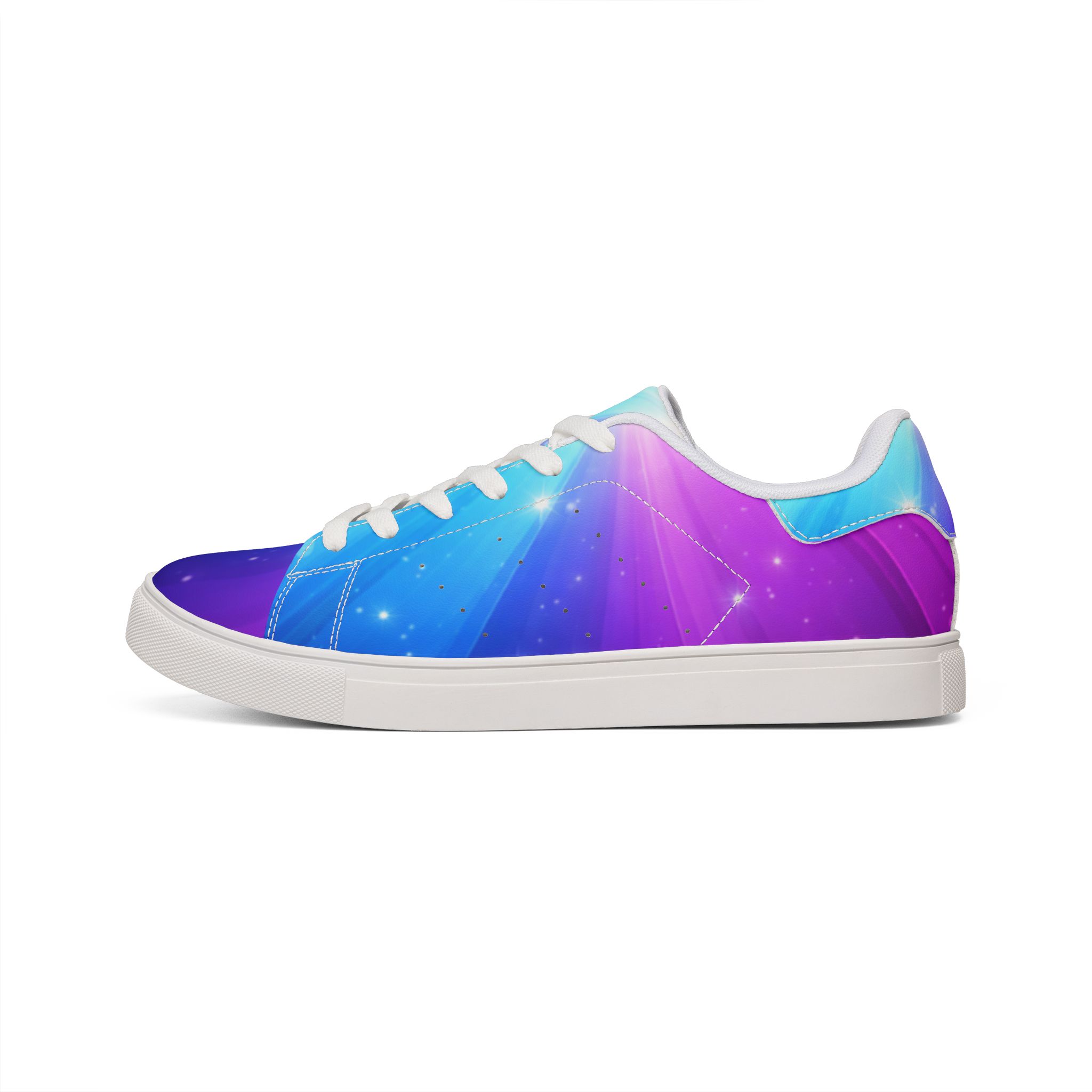 Low-Top Sneakers — Nebula Gradient Galaxy Leather Design - Image 2