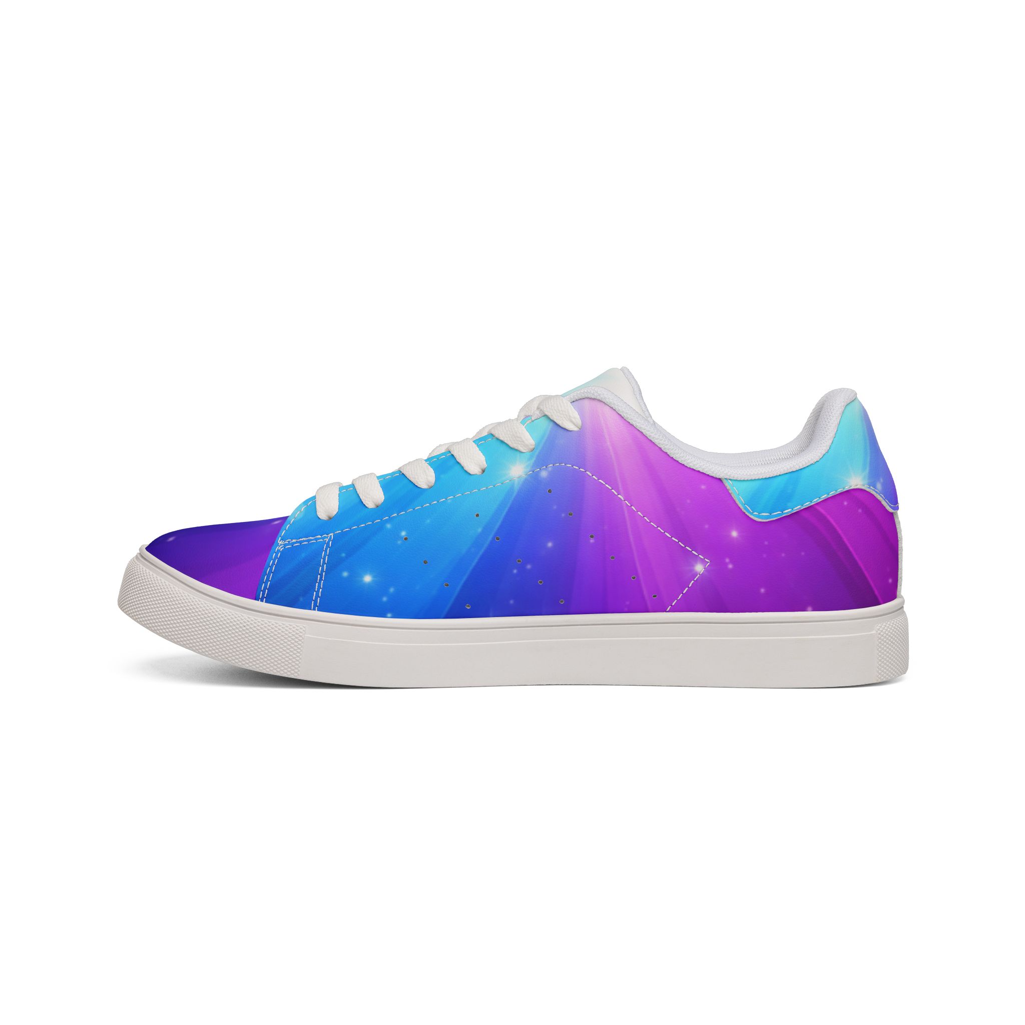 Low-Top Sneakers — Nebula Gradient Galaxy Leather Design - Image 4
